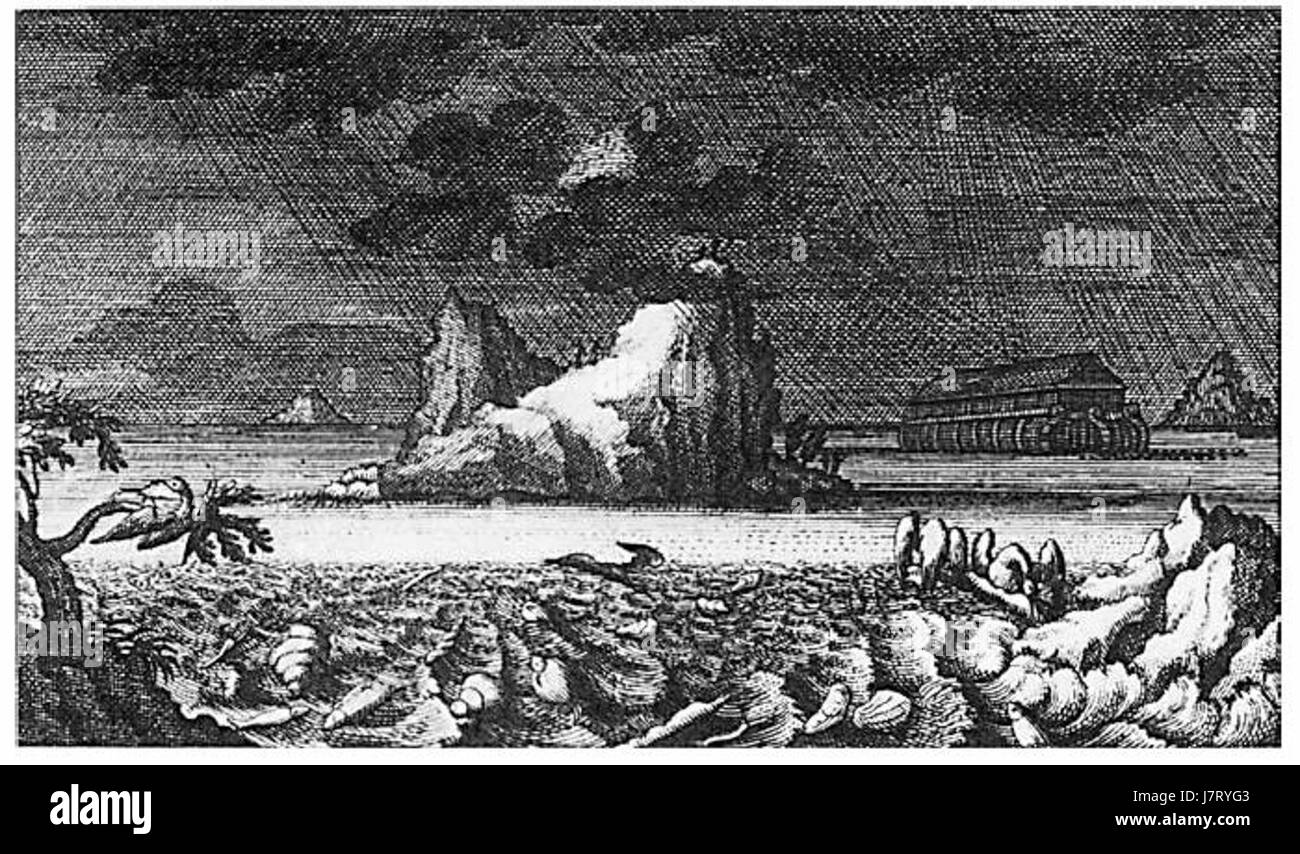 Der *Sintflut Scheuzer* könnte sich auf ein Werk oder ein historisches Dokument beziehen, das eine Sintflut oder ein bedeutendes Hochwasserereignis diskutiert, möglicherweise in Verbindung mit einem kulturellen oder ökologischen Kontext. Stockfoto