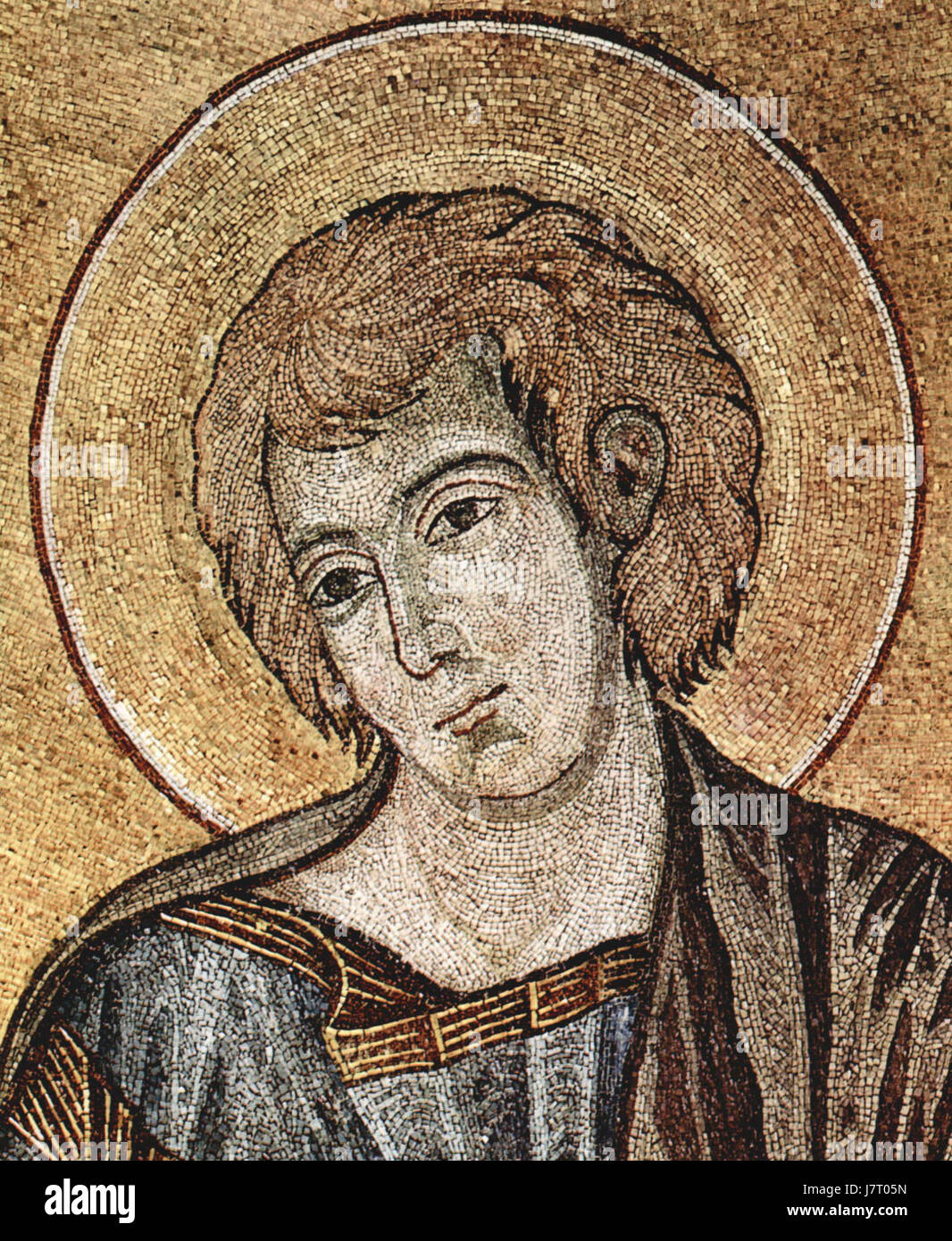 Cimabue war ein einflussreicher italienischer Maler und Mosaizist, ein Pionier der frühen Renaissance, bekannt für seine Beiträge zur Entwicklung der italienischen Malerei und seinen Fokus auf religiöse Themen. Stockfoto