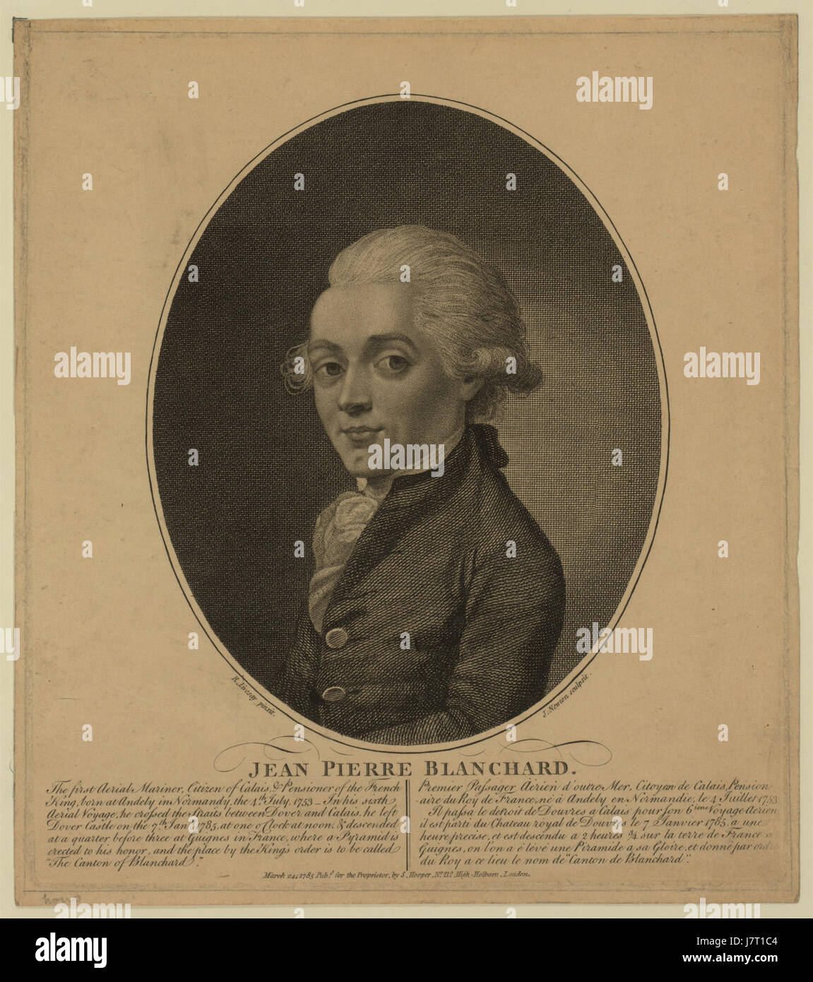 Blanchard Jean Pierre Stockfoto