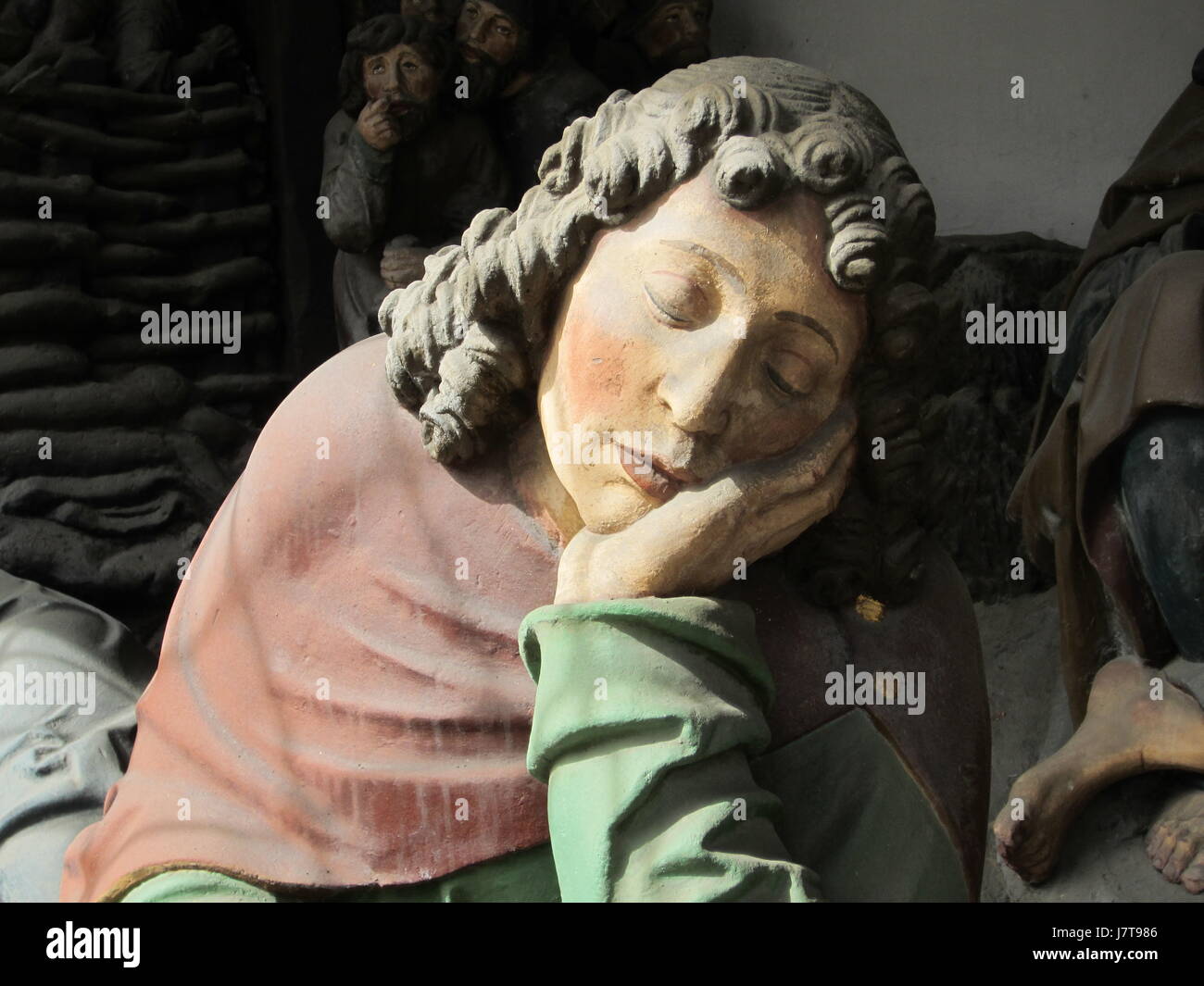 Skulptur Schlaf schlafen müde Saint Skulptur Schlaf Schlaf müde St. Stockfoto