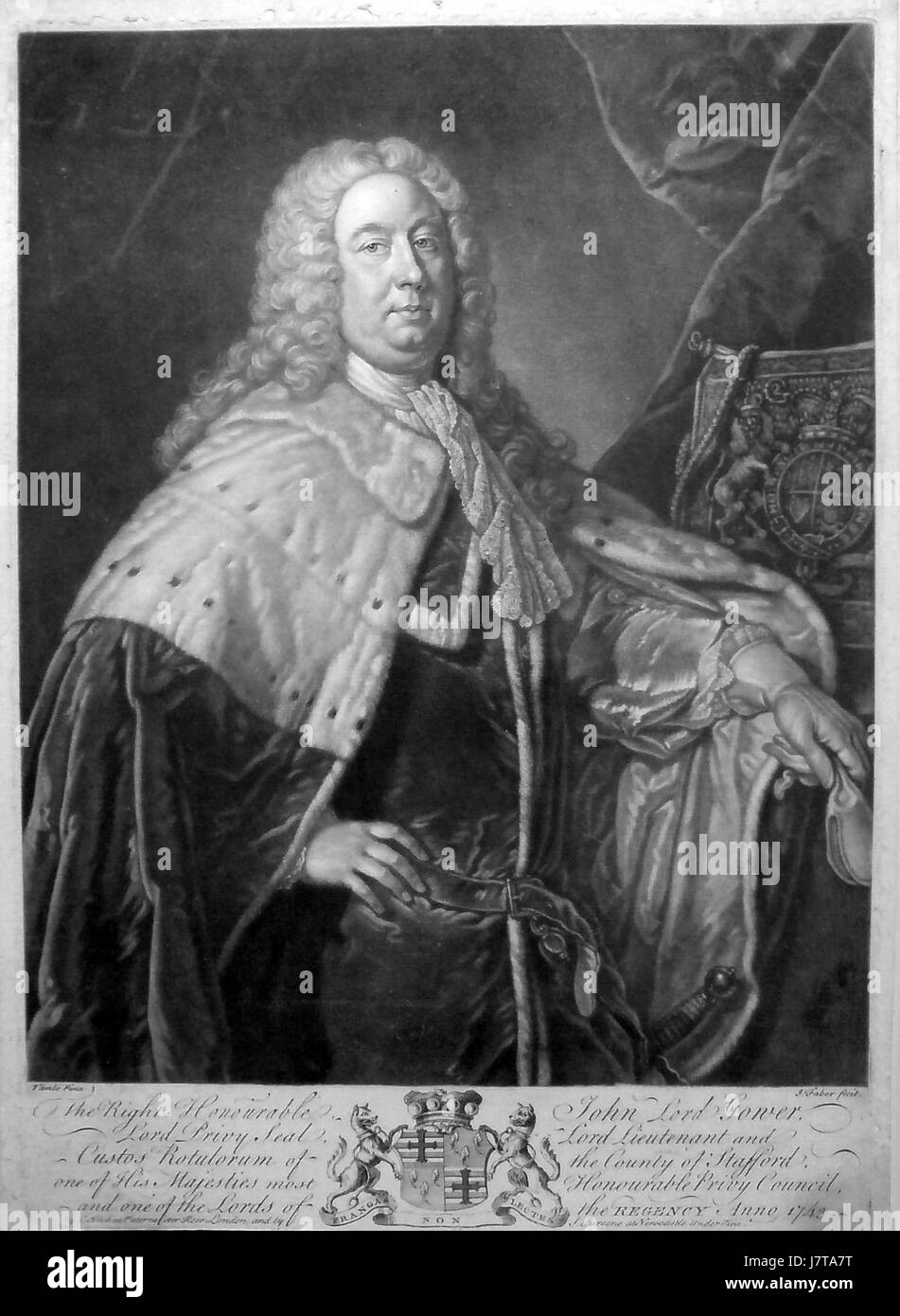 John Leveson-Gower (1721–1792) war ein britischer Politiker, der als 1. Earl Gower diente und im Großbritannien des 18. Jahrhunderts einen bedeutenden politischen Einfluss hatte. Stockfoto