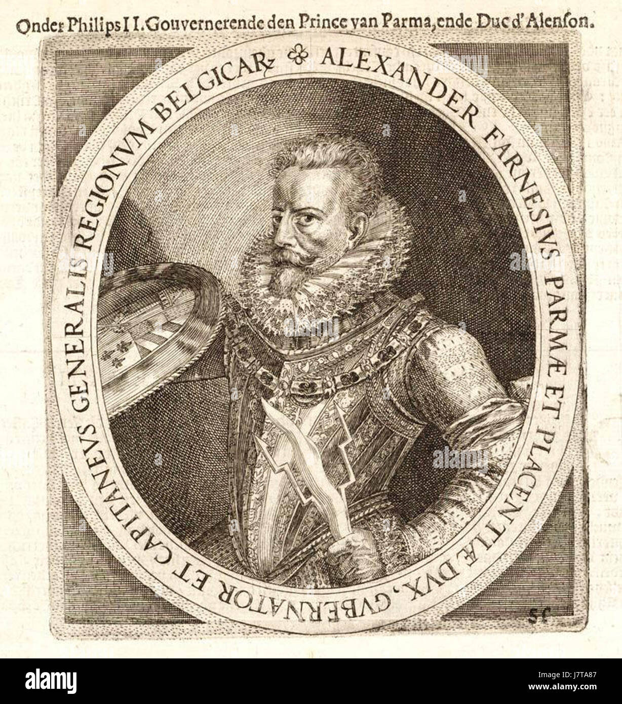 Alexander Farnese, Hertog van Parma (Michiel Colijn, 1616) Stockfoto