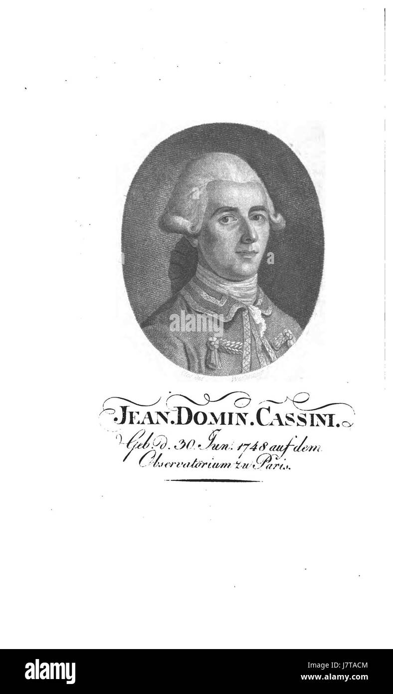 Jean-Dominique Cassini 1748 Alter V08 1801 mit Titel Stockfoto