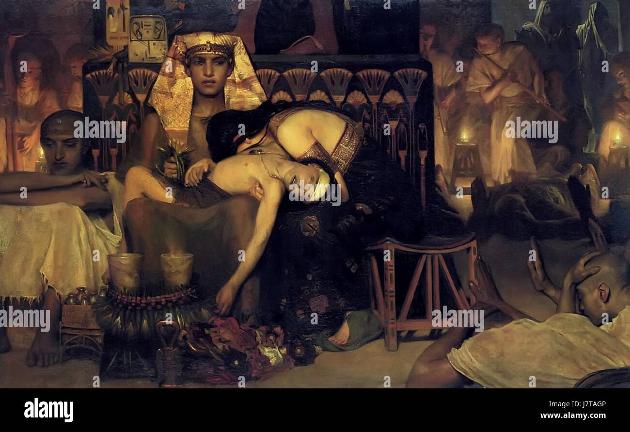 Tod des Erstgeborenen Alma Tadema Stockfoto