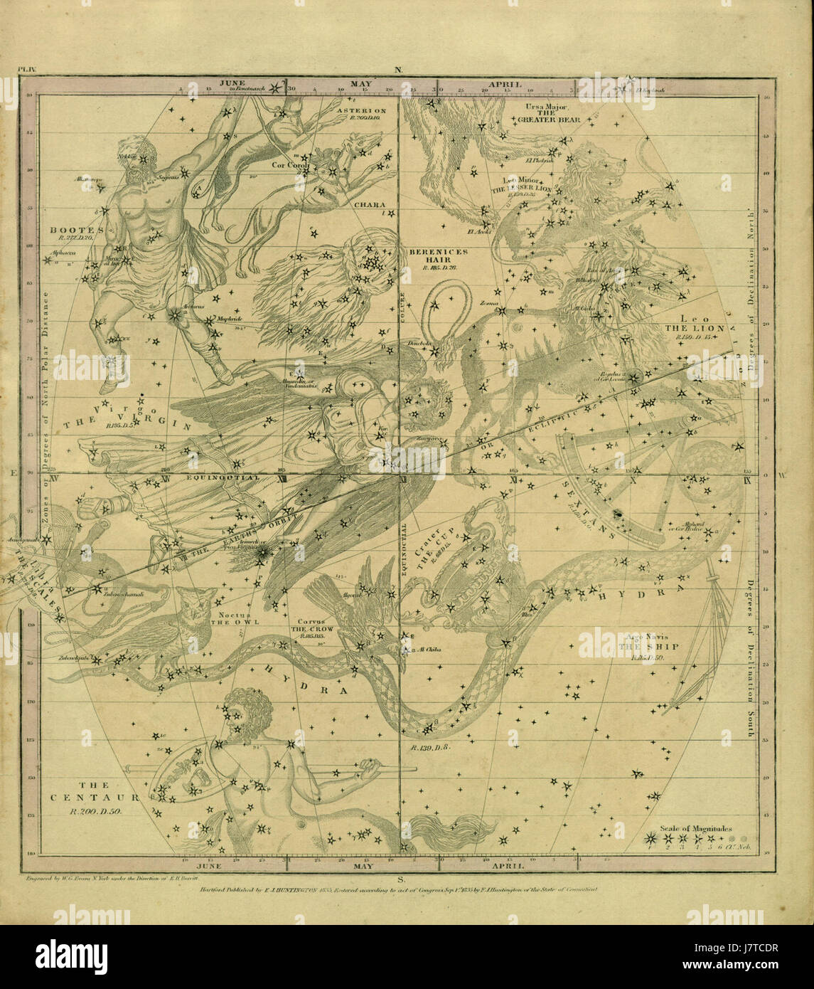 Atlas, entworfen, um die Geographie der Himmel pl. 4 zu veranschaulichen Stockfoto