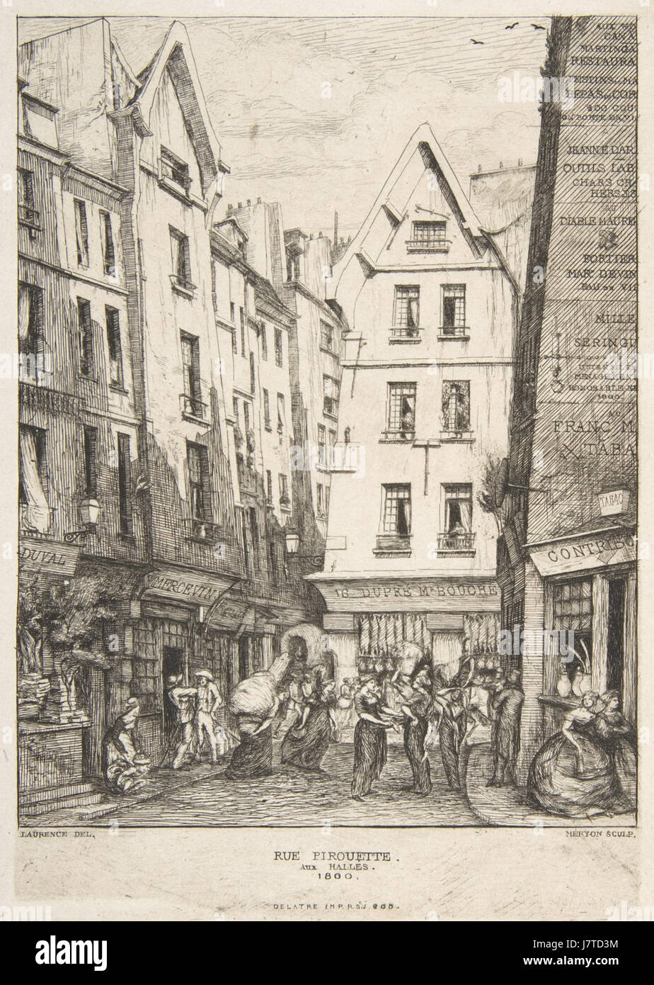 Charles Meryon, Rue Pirouette Aux Halles, 1860 Stockfoto