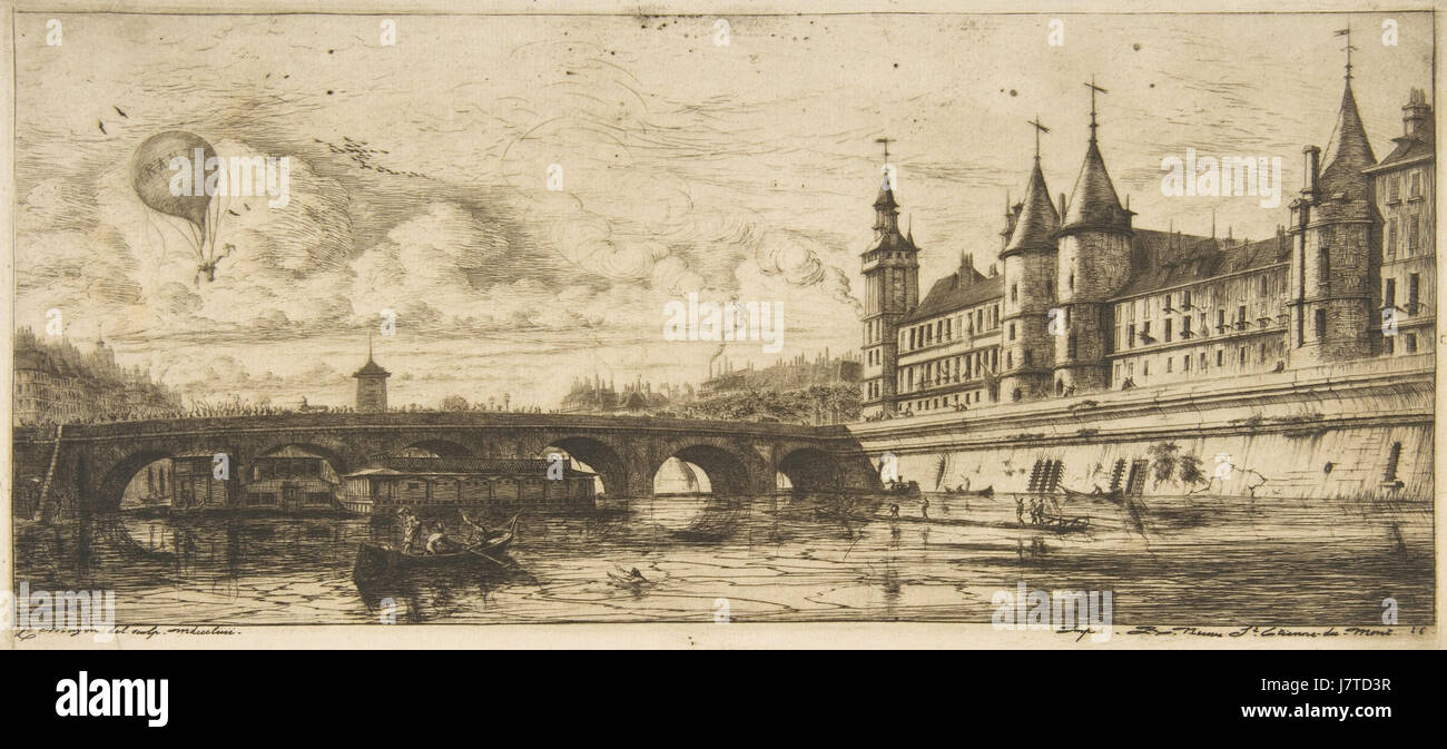 Charles Meryon, Pont au ändern, Paris, 1854 Stockfoto