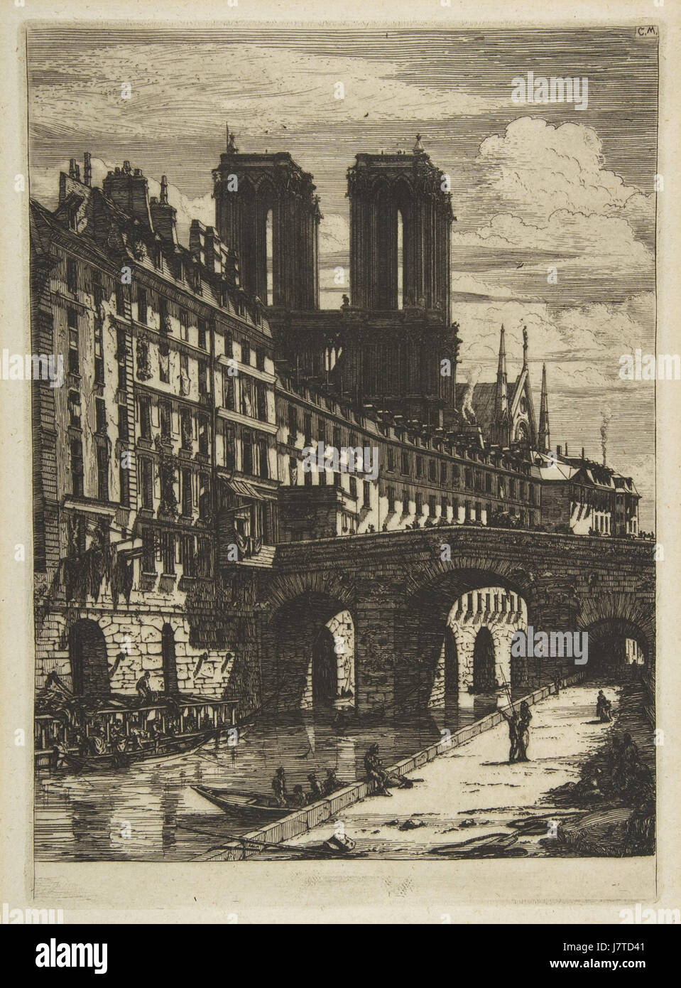 Charles Meryon, die Petit Pont, Paris Stockfoto