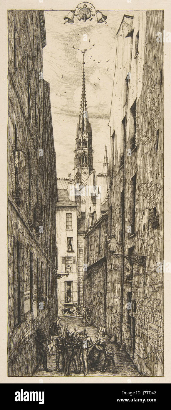 Charles Meryon, La Rue des Chantres, 1862 Stockfoto