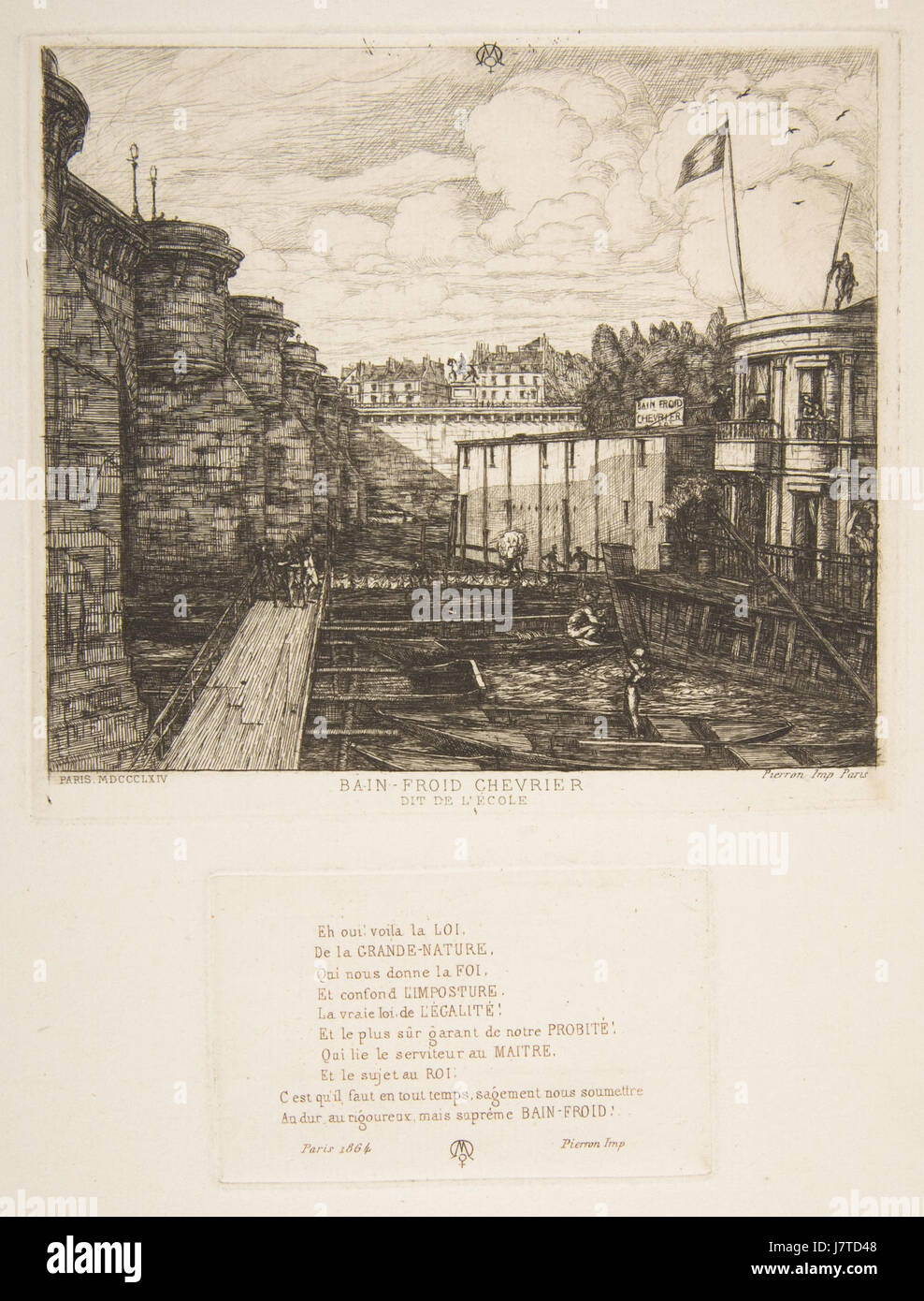 Charles Meryon, Bain Froid Chevrier, 1864 Stockfoto