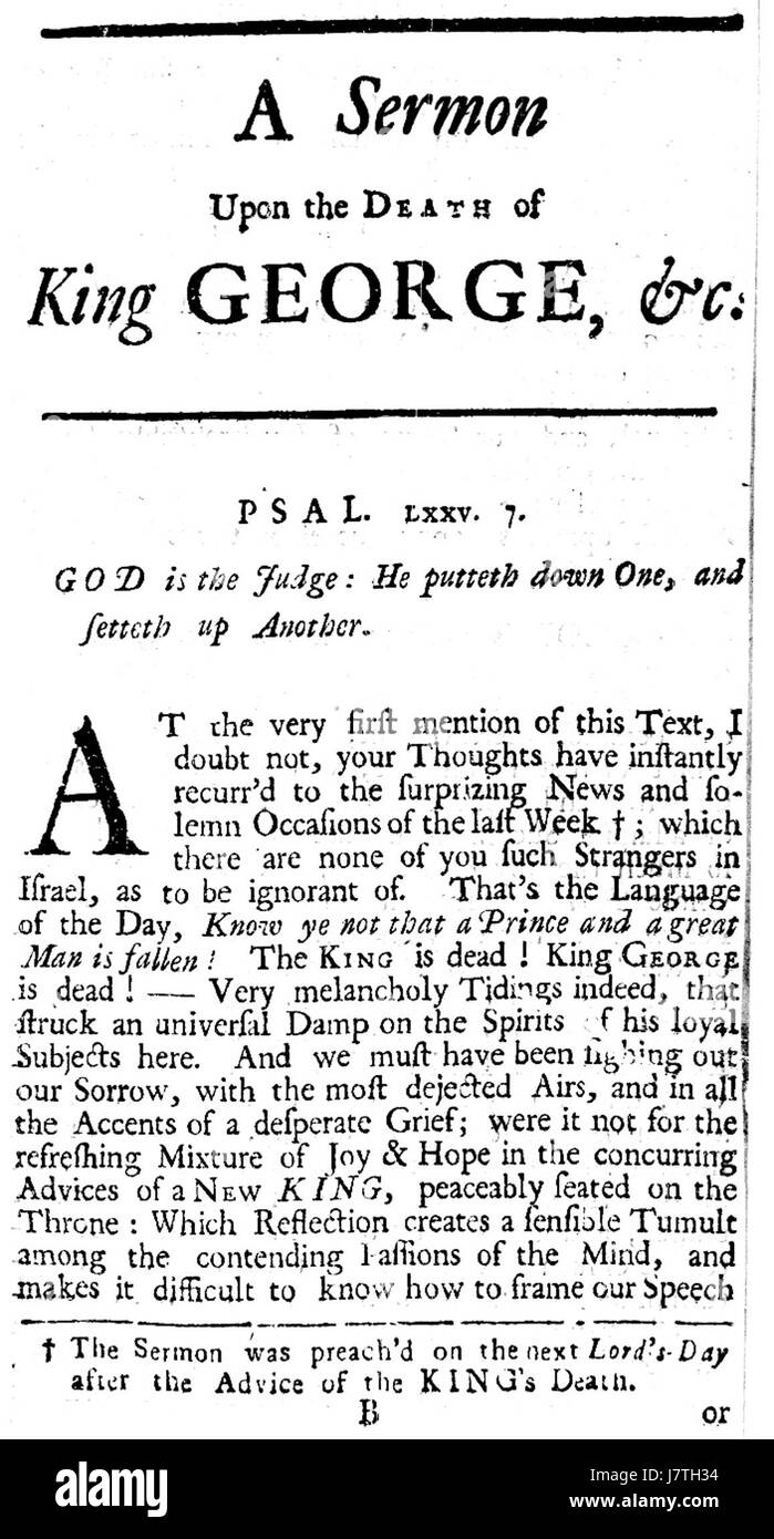 1727 KingGeorge p1 ByThomasFoxcroft Boston Stockfoto