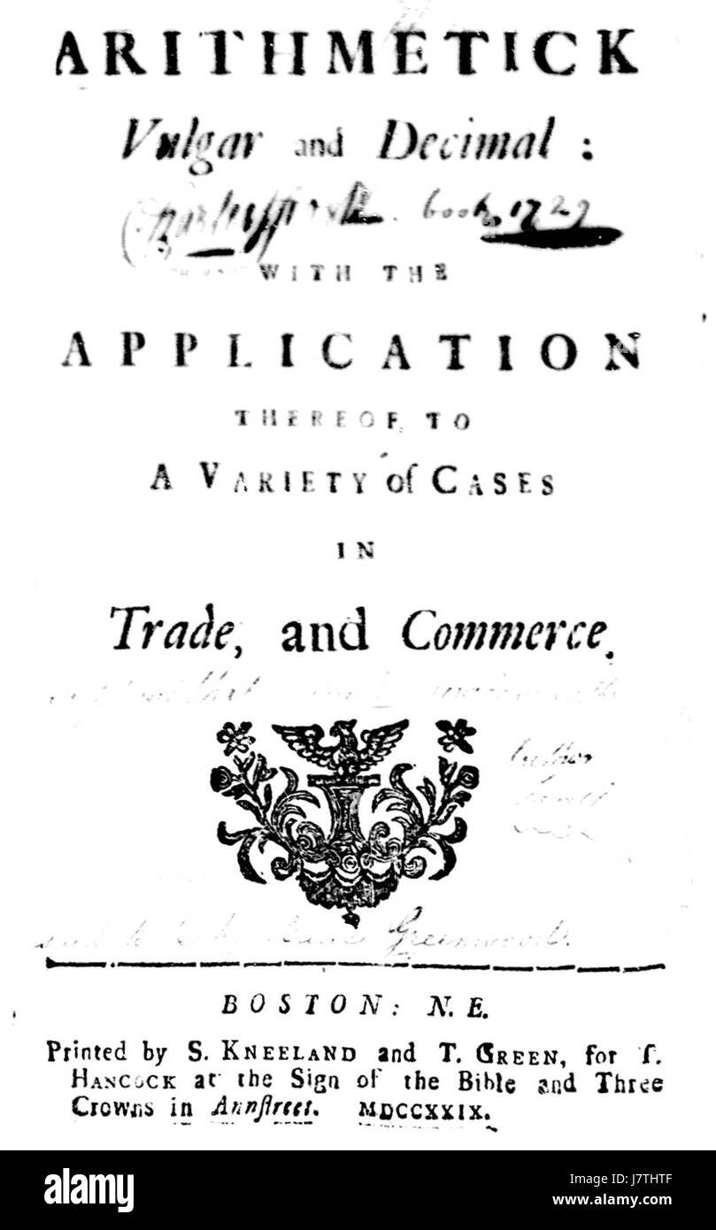 1729 Ultimo Kneeland grün Boston Stockfoto