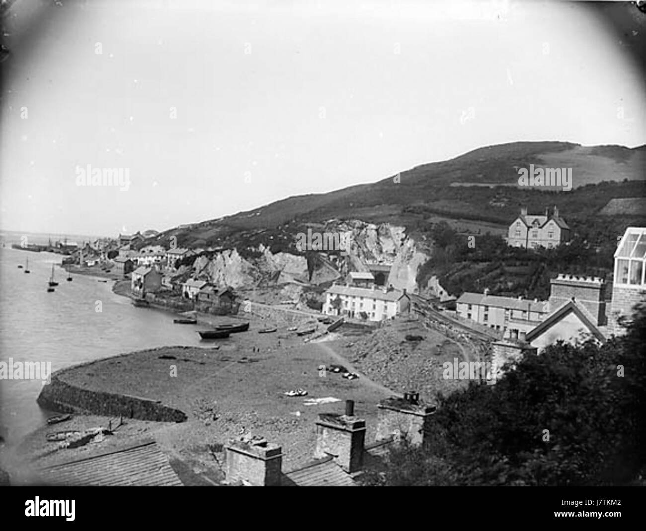 Eine Ansicht von Aberdyfi aus Penhelyg Rock NLW3360962 Stockfoto