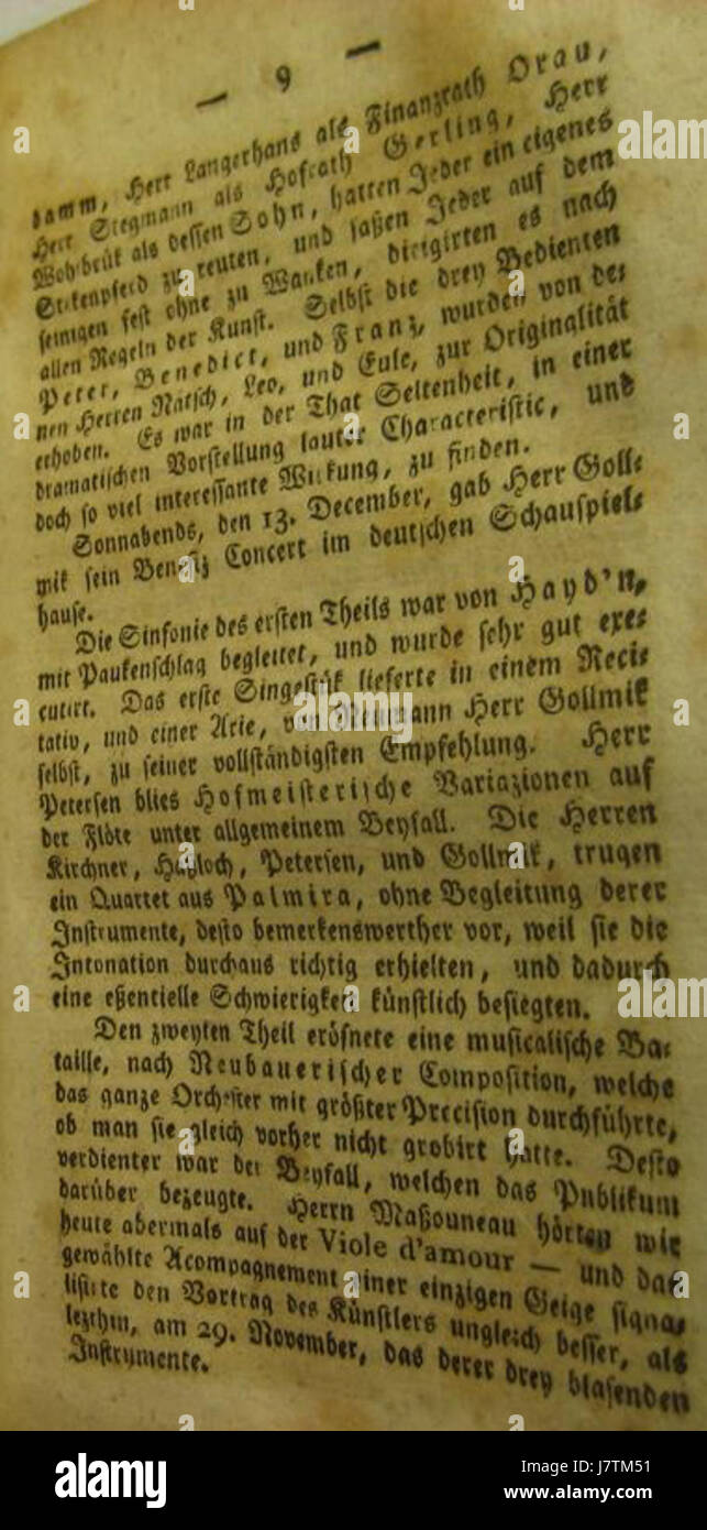 Anhang Zum Raisonirenden Journal Vom Deutschen Theater Zu Hamburg (Auf Okt Nov Dez 1800) Seite 09 Stockfoto