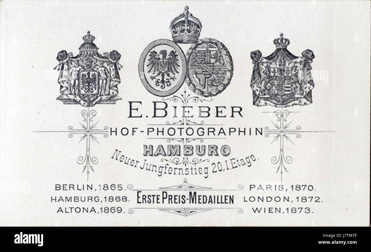 Ein Foto der Carte de Visite (CDV) aus der Bieber-Sammlung mit einer unbekannten Persönlichkeit oder historischen Figur. Sie dient als Beispiel für die Porträtfotografie des 19. Jahrhunderts. Stockfoto