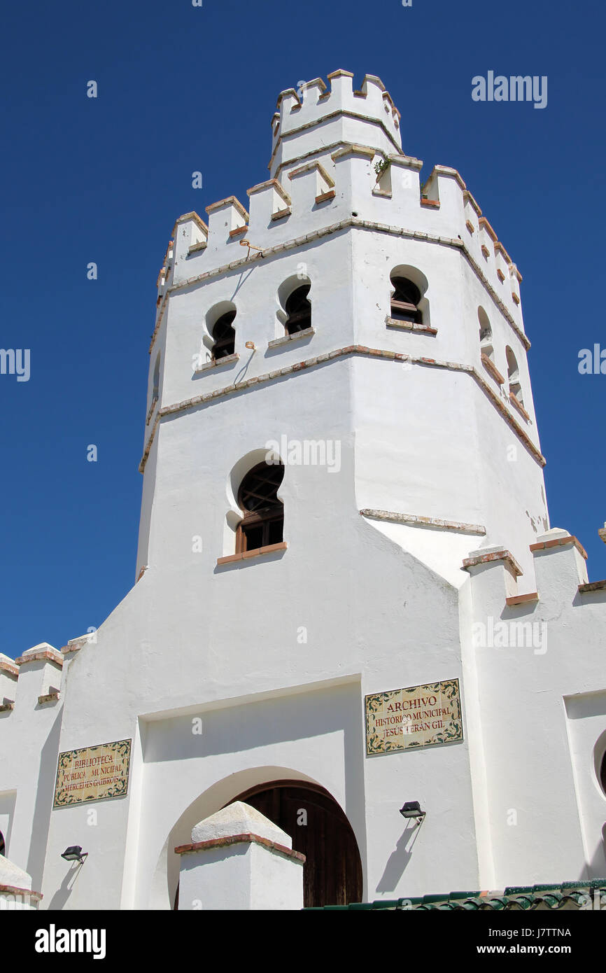 Tower-Stil Bau Architektur Baustil Andalusien blau Stockfoto