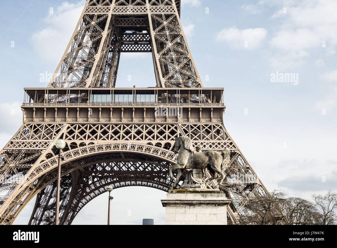 Nahaufnahme von Eiffelturm, Paris, Frankreich Stockfoto