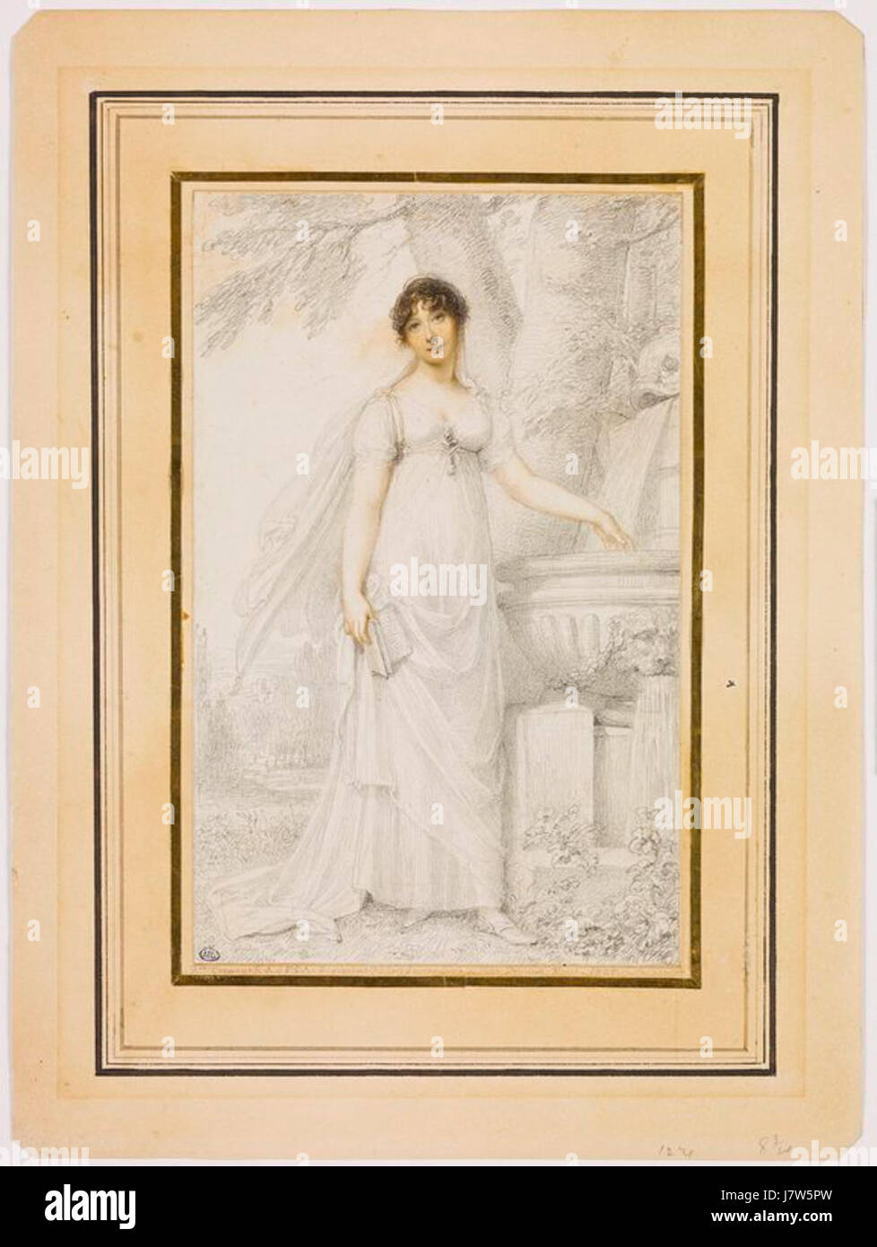 Das Porträt „Lady Airey“ des Künstlers Cosway zeigt eine elegante Darstellung einer Frau aus dem frühen 19. Jahrhundert. Das Gemälde ist ein klassisches Beispiel für den romantischen Porträtstil und zeigt die Anmut und Raffinesse des Motivs. Stockfoto