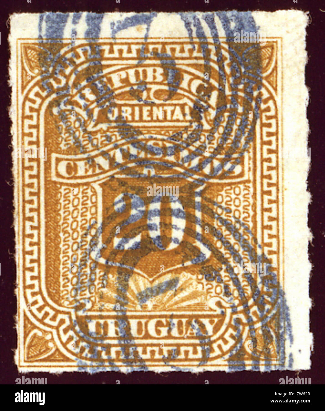 1877 Uruguay 20C Mi40 Stockfoto