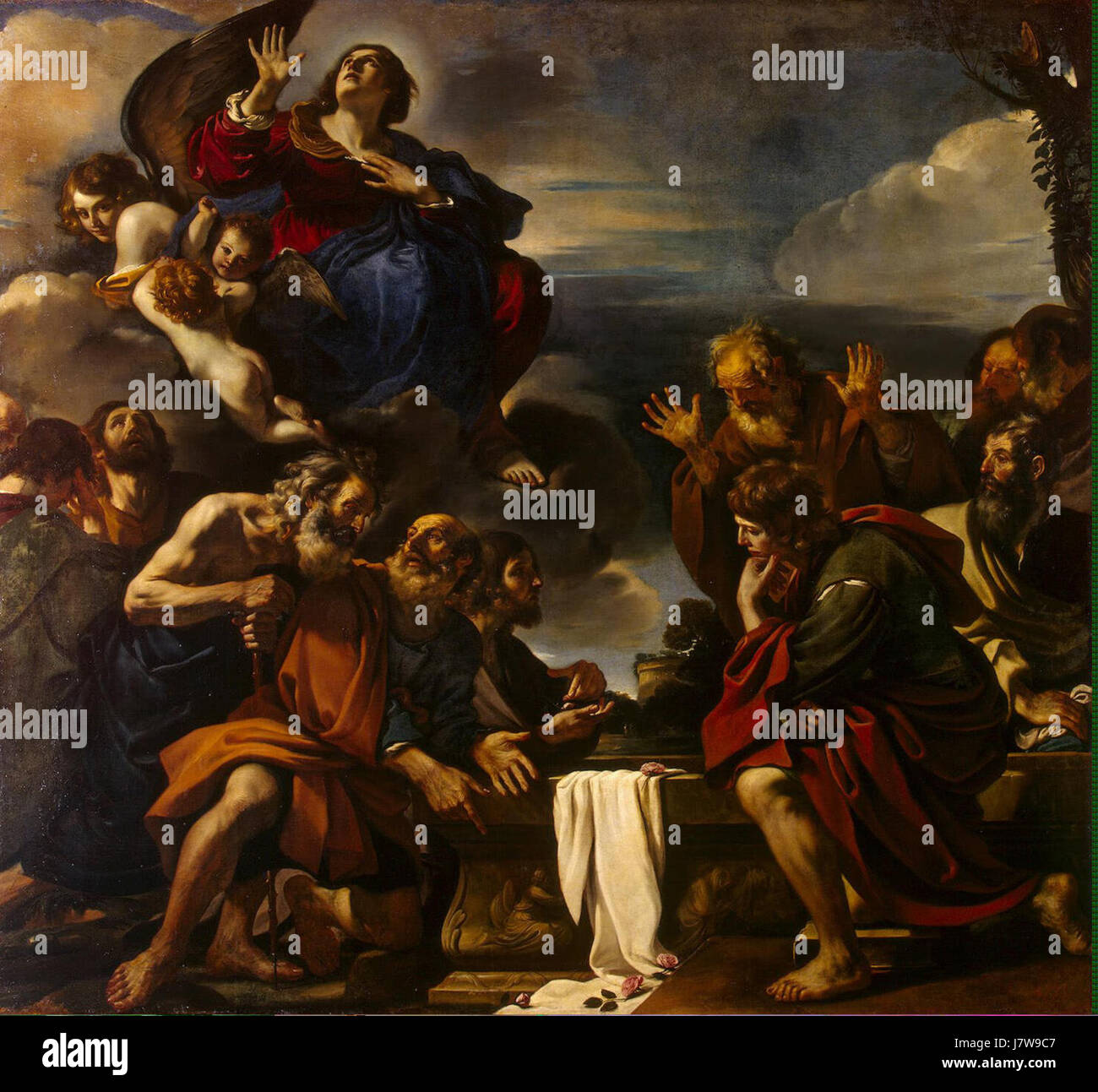 "Mariä Himmelfahrt" von Guercino (Giovanni Francesco Barbieri), die Hermitage Stockfoto
