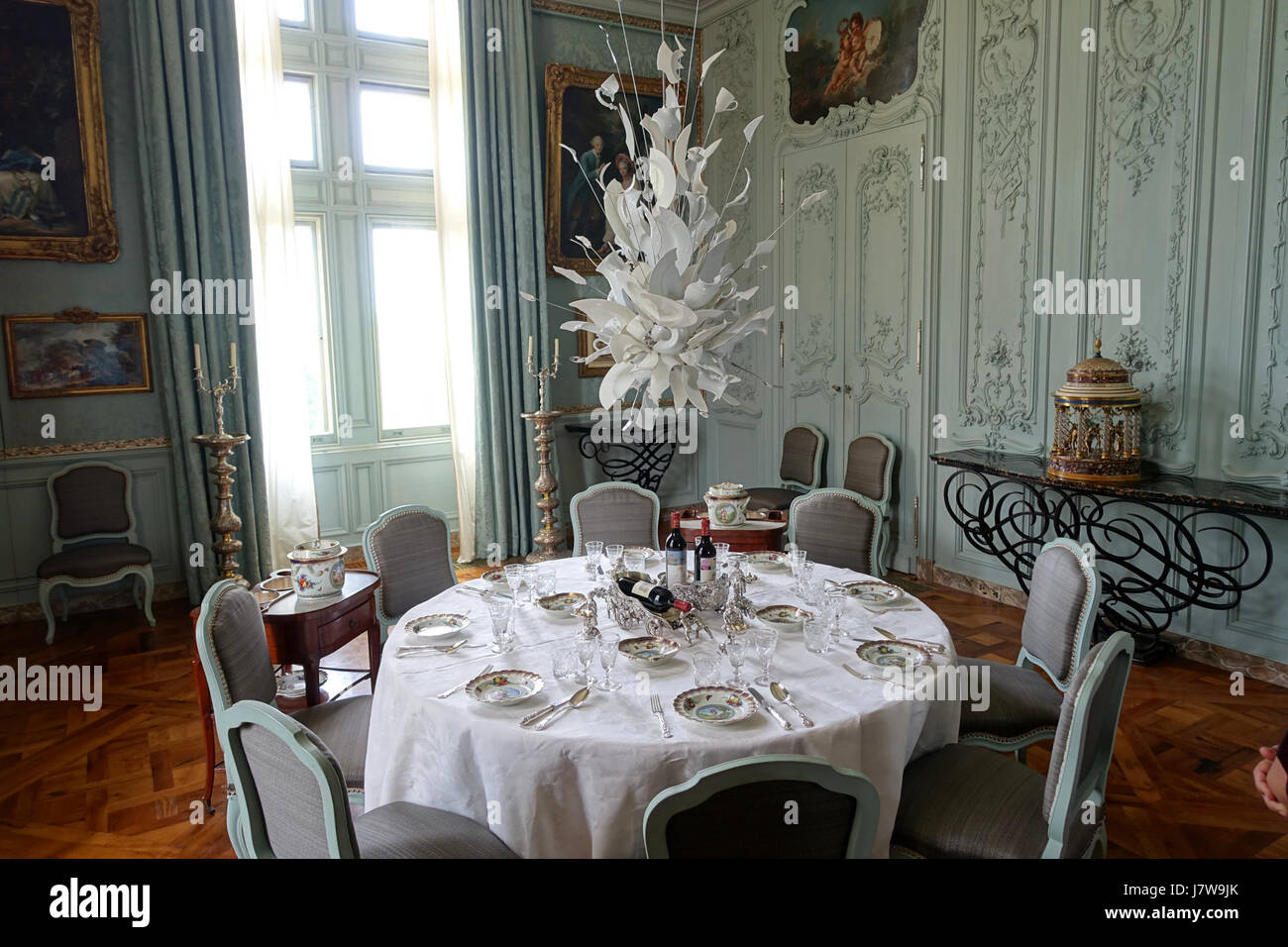 Blauen Speisesaal Waddesdon Manor Buckinghamshire, England DSC07799 Stockfoto