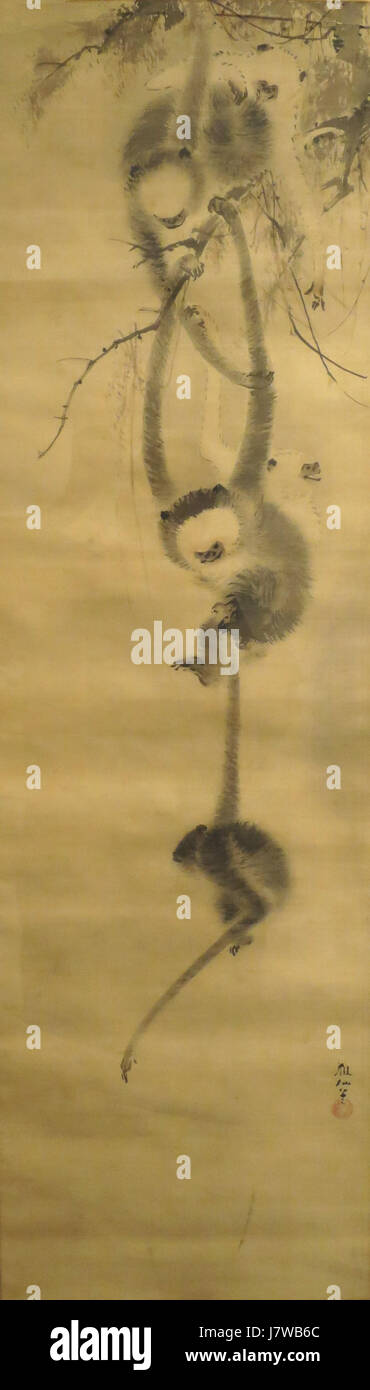 "Five Monkeys", zugeschrieben Mori Sosen, Anfang des 19. Jahrhunderts, Honolulu Museum of Art, 4916.1 Stockfoto