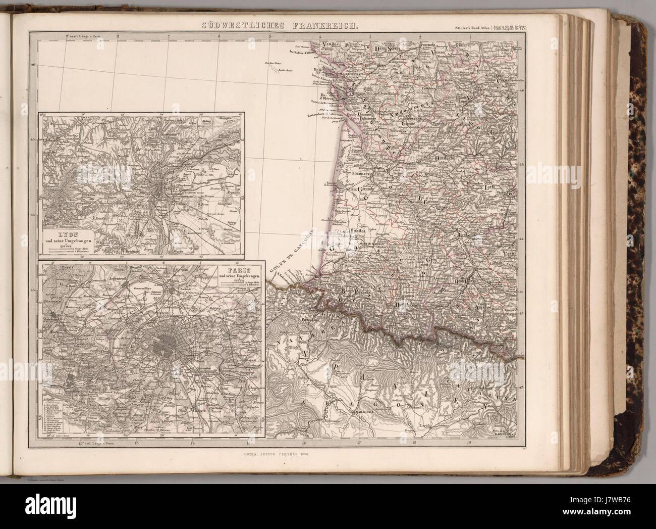 Adolf Stieler, Sudwestliches Frankreich, 1866 David Rumsey Stockfoto