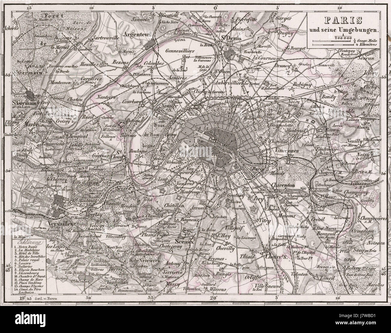 Adolf Stieler, Paris Und Seine Umgebungen, 1866 David Rumsey Stockfoto