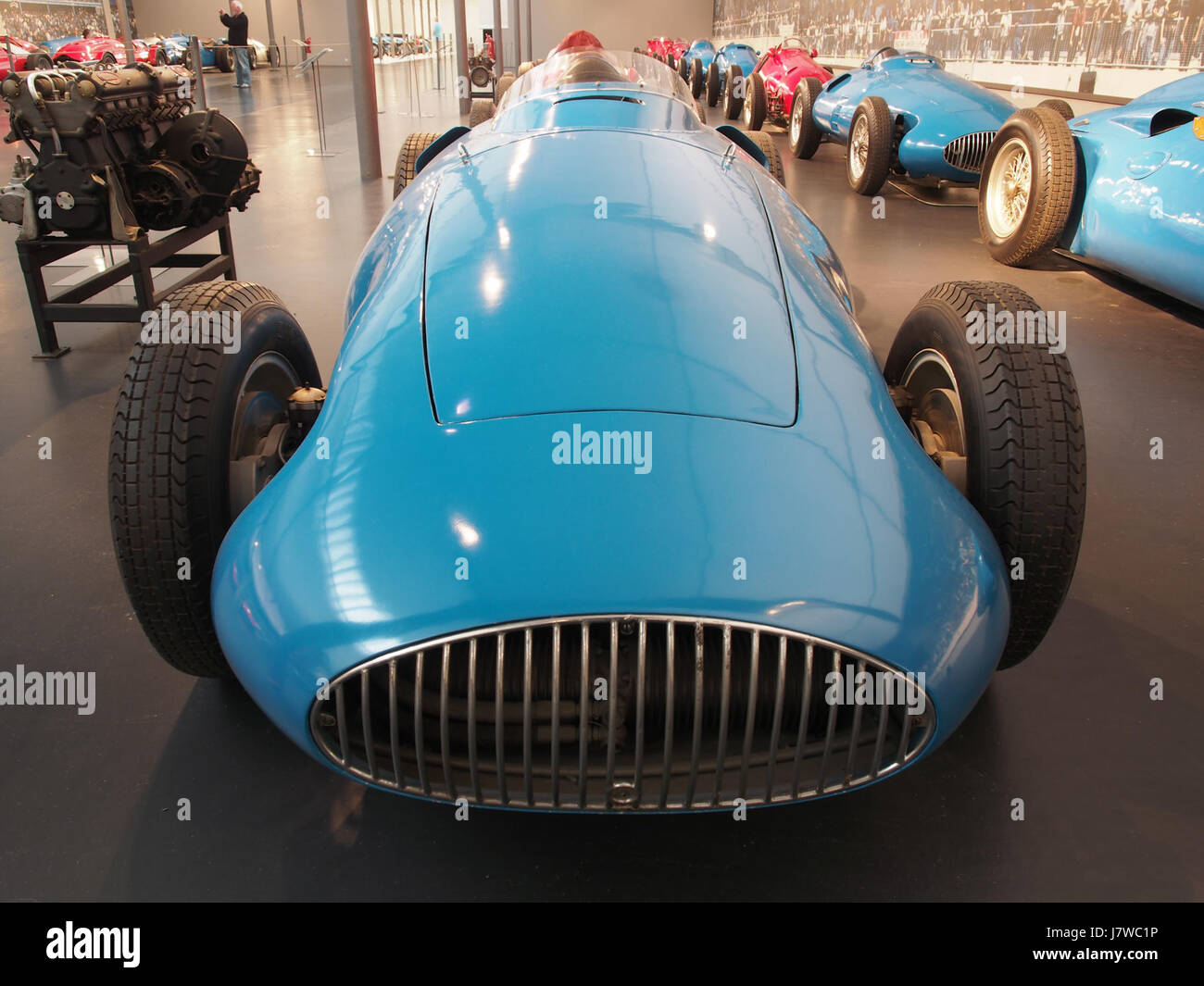 Der 1955 Gordini GP Typ 32 ist ein Hochleistungs-Rennwagen mit einem 8-Zylinder-Motor mit 250 PS und einer Geschwindigkeit von 270 km/h. Eine bemerkenswerte Figur in den 1950er Jahren. Stockfoto