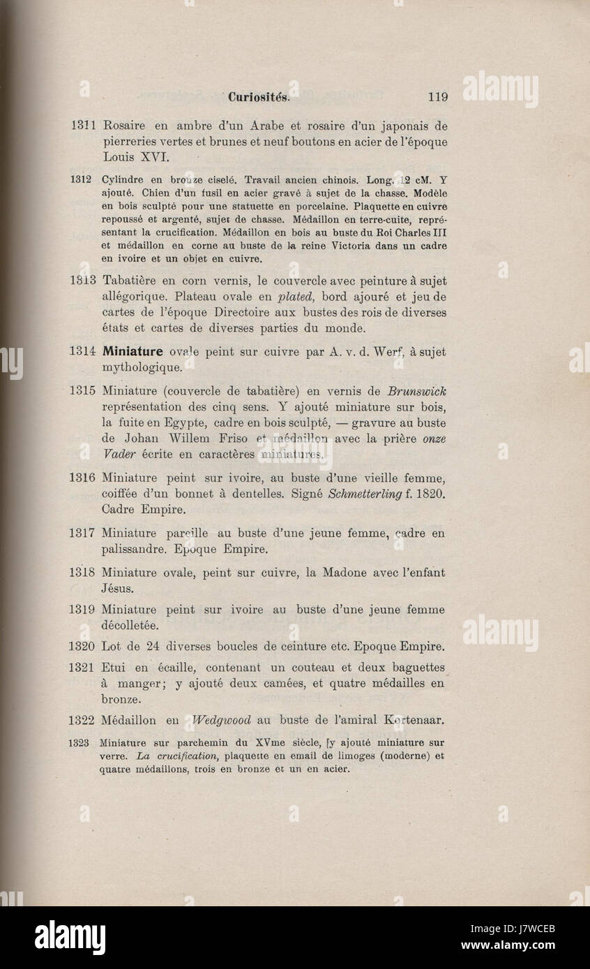 Dieses Dokument bezieht sich auf Sammlungen von bedeutenden Institutionen wie F.W. Ross, La Haye und A. Durand und zeigt historische und kulturelle Artefakte. Diese Sammlungen tragen zum Verständnis historischer Kunst und Objekte bei. Stockfoto