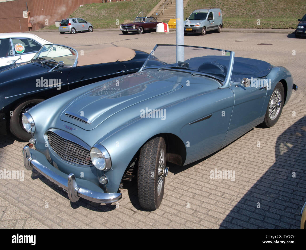 1956, Austin Healey 100-6, niederländischer Lizenz Registrierung DL 35 22, pic2 Stockfoto