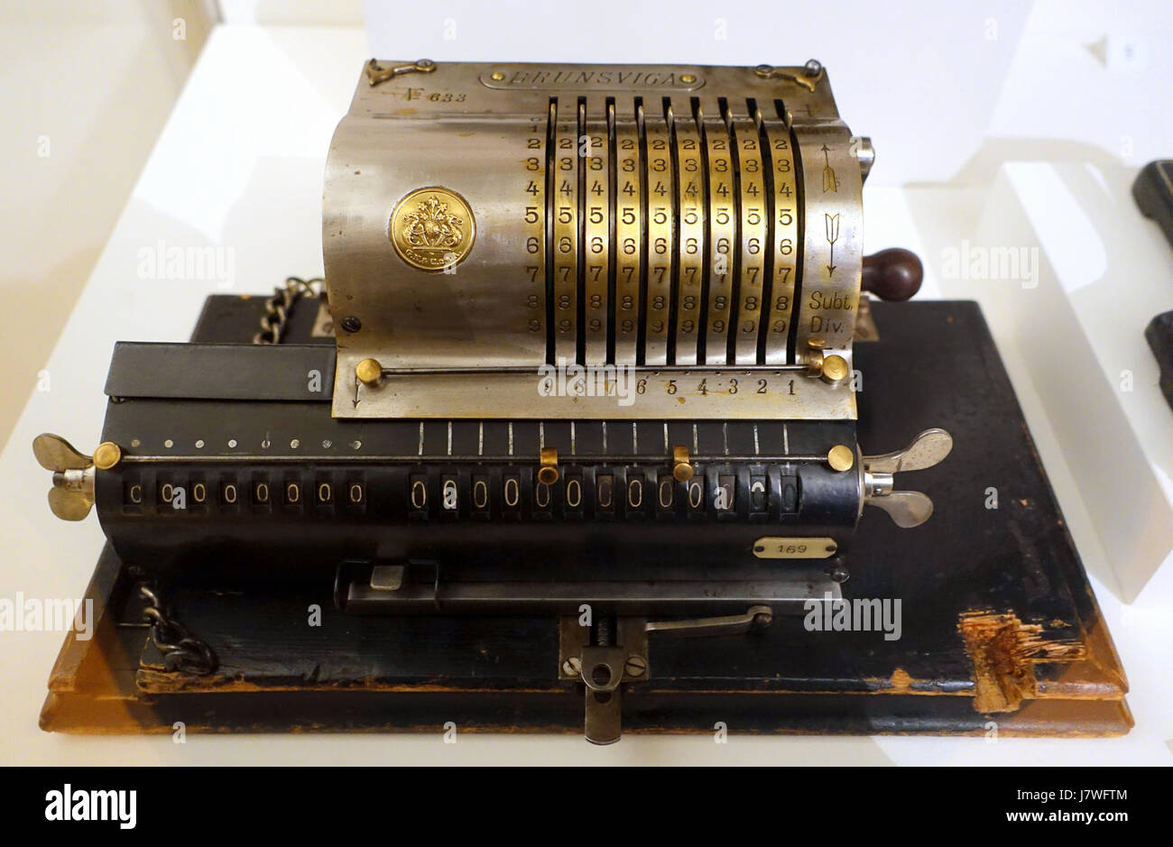 Brunsviga-Rechner Nr. 633, Grimme, Natalis, & Co. (später Brunsviga Maschinenwerke), Braunschweig, Braunschweigisches Landesmuseum DSC04783 1897 Stockfoto