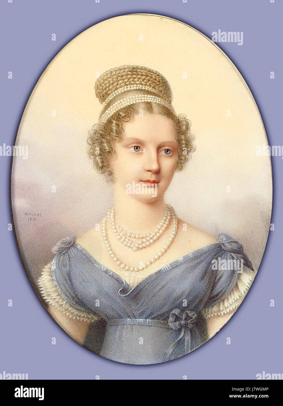 Alexandra Feodorowna von Russland durch J.H.Benner (1821, Eremitage) Stockfoto