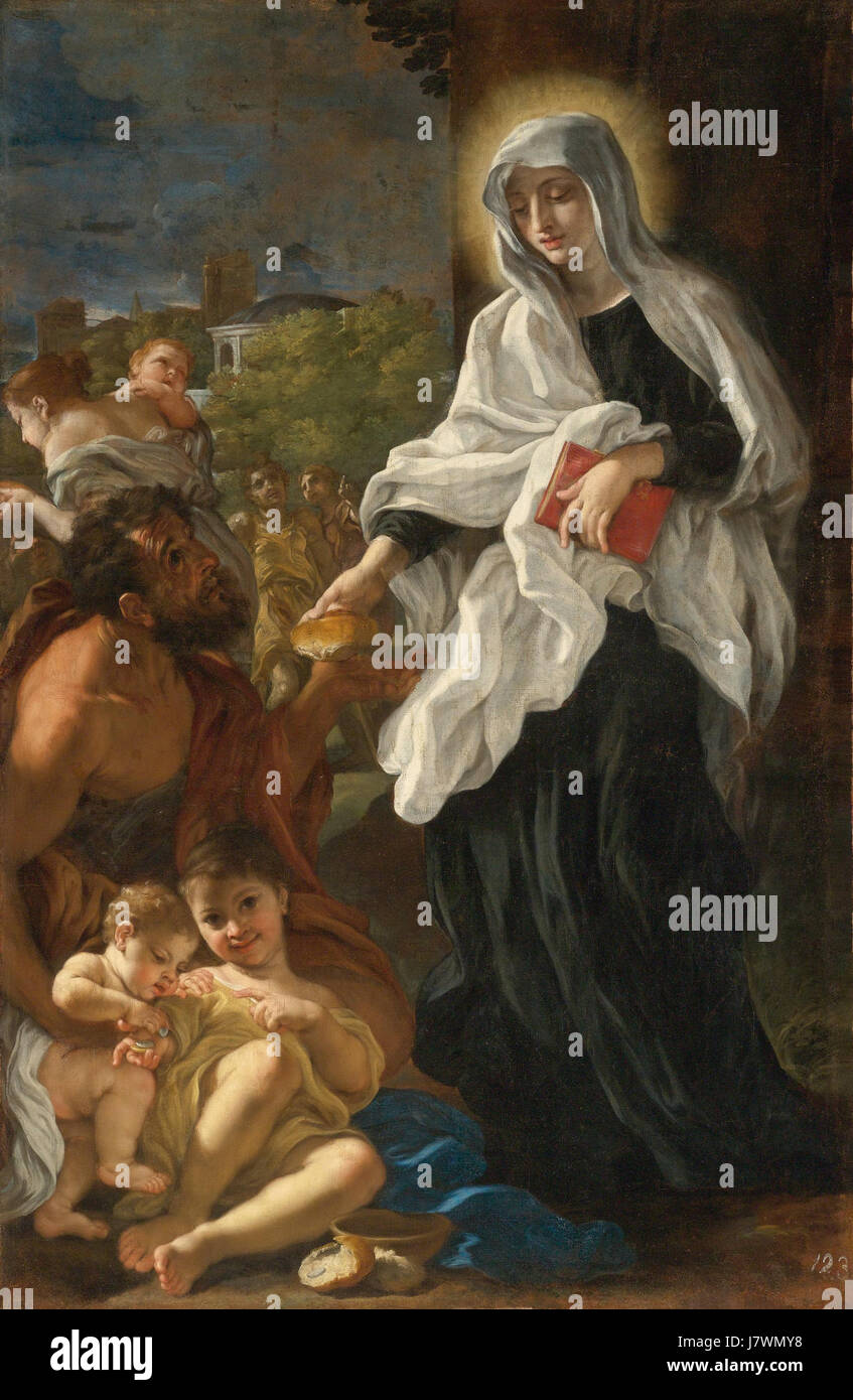 Baciccio Saint Francesca Romana, Almosen Stockfoto