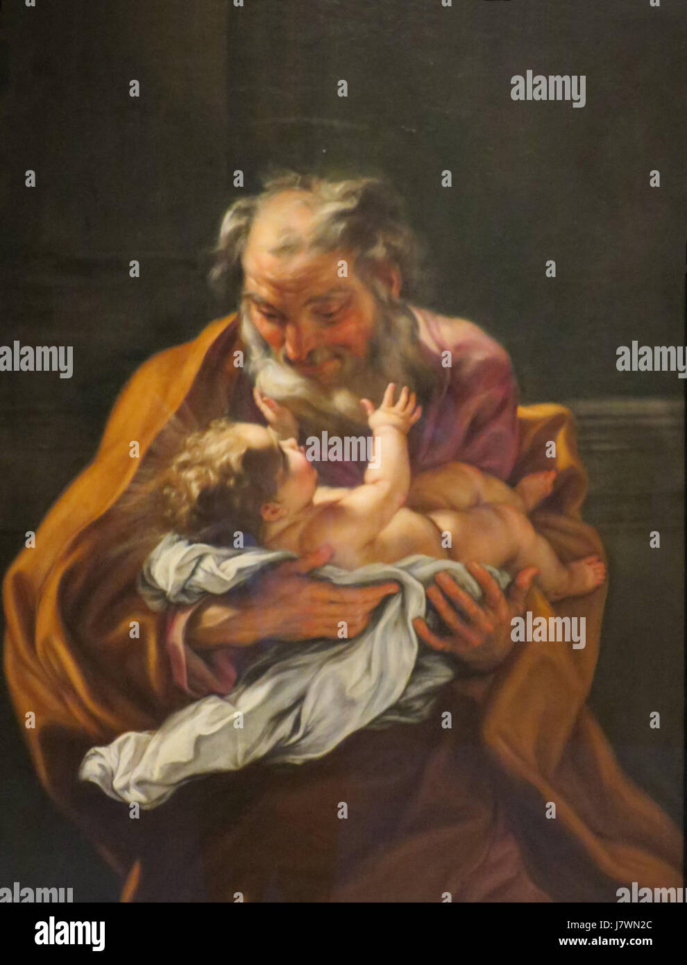 "St. Josef und das Kind Christus" von Baciccio, Norton Simon Museum Stockfoto