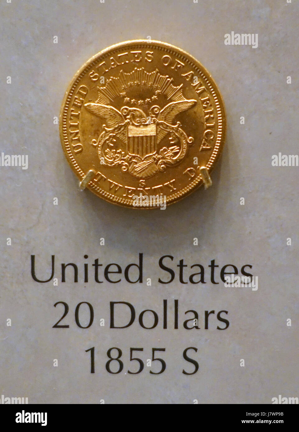 20 Dollar, USA, 1855 S National Museum of American History DSC00235 Stockfoto