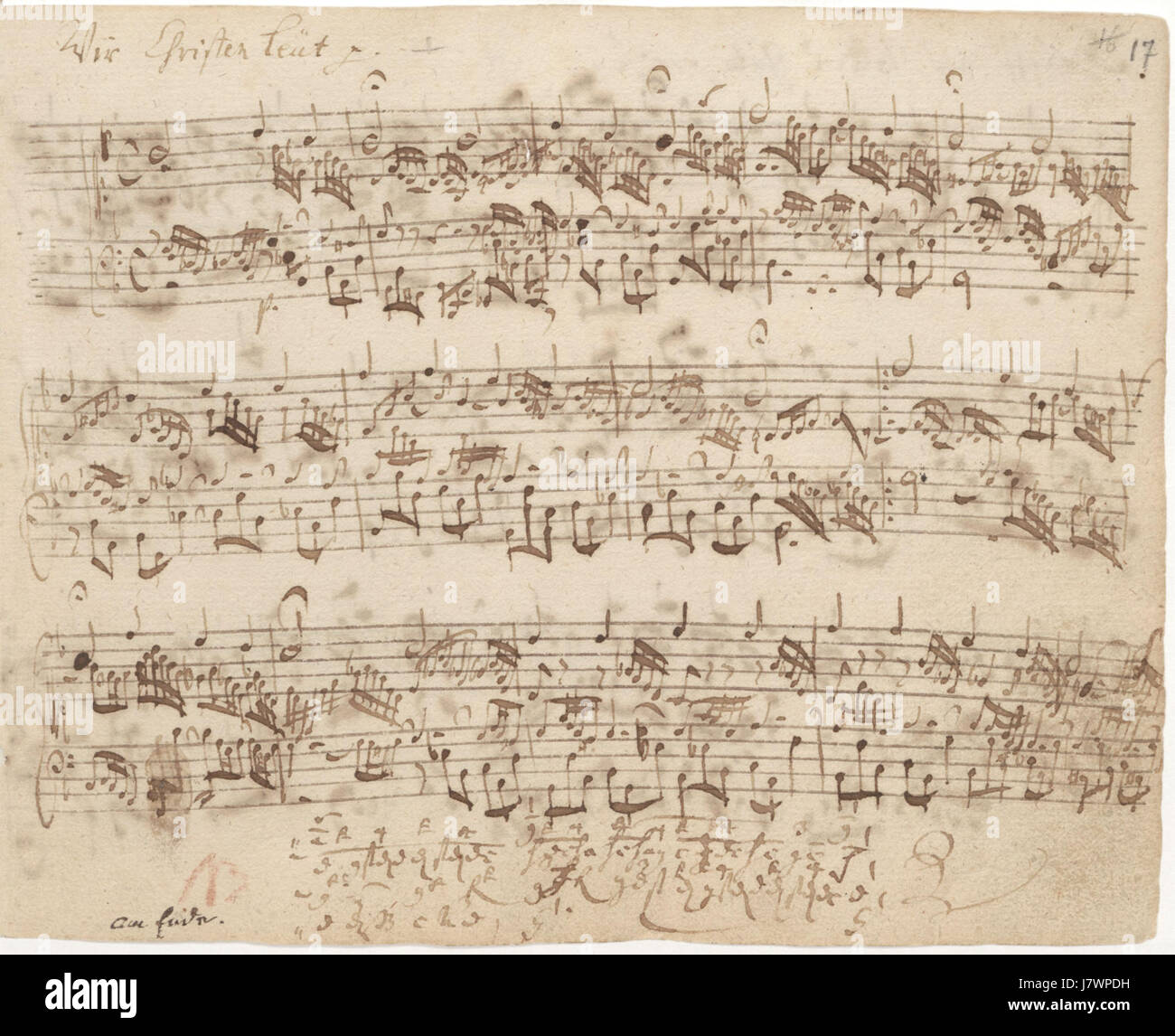 Die BWV 612-Autogrammhandschrift bezieht sich auf ein spezifisches Musikwerk Johann Sebastian Bachs, das in seiner ursprünglichen Form erhalten ist. Stockfoto