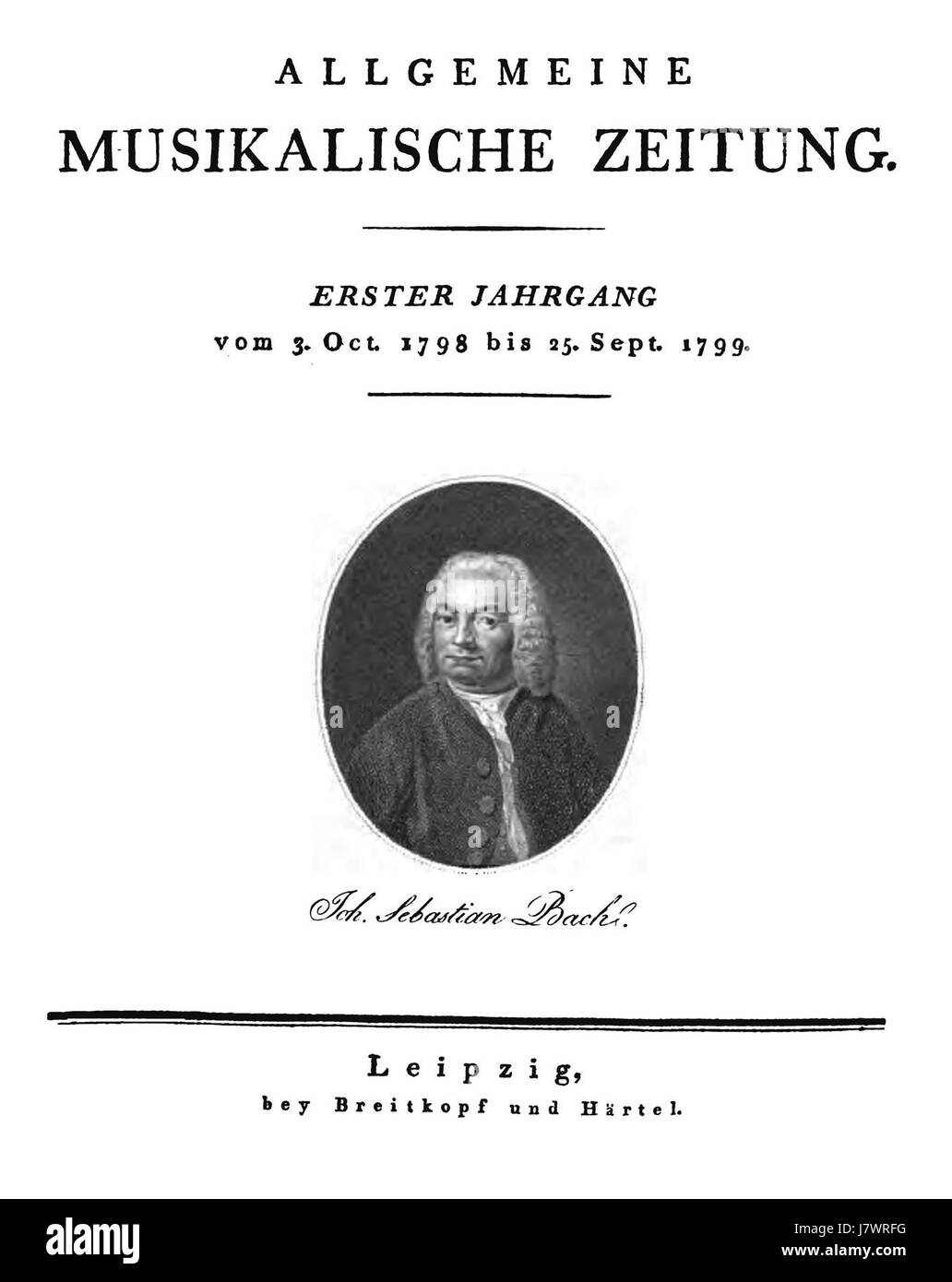Die Allgemeine musikalische Zeitung aus dem Jahr 1799 ist eine bedeutende Zeitschrift, die Musikgeschichte und Entwicklungen dokumentiert und Einblick in die Musikkultur der damaligen Zeit bietet. Stockfoto