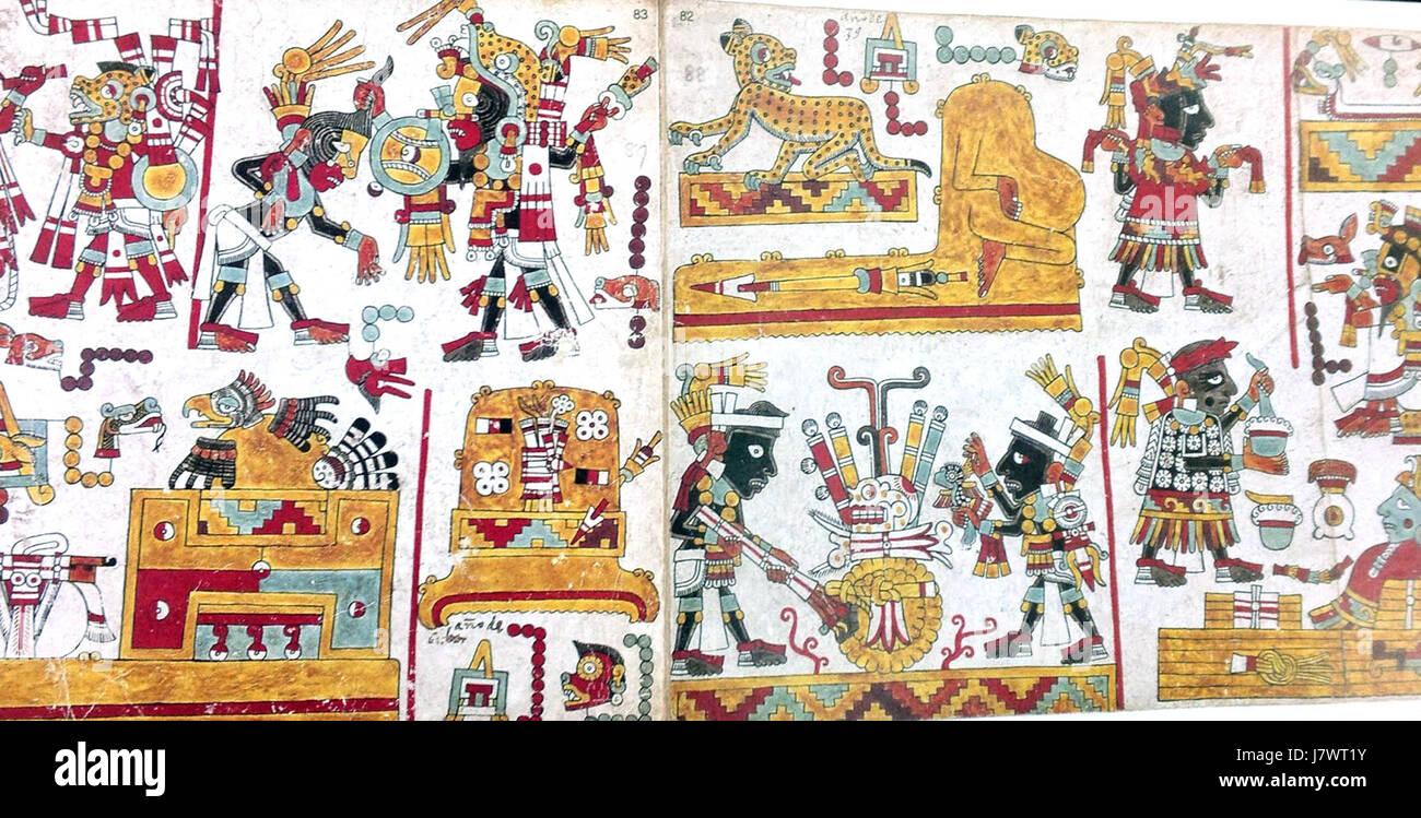 Eine Erkundung der aztekischen Kultur, einschließlich ihrer historischen Bedeutung, Bräuche und Beiträge zur Zivilisation. Stockfoto