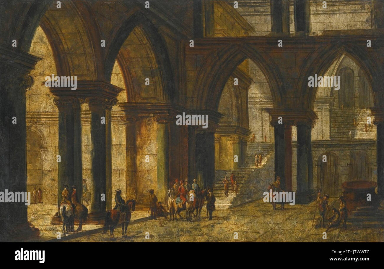 Architektonische Phantasie mit doppelter Höhe gotischen Bögen von Michele MarieschiImage1 Stockfoto