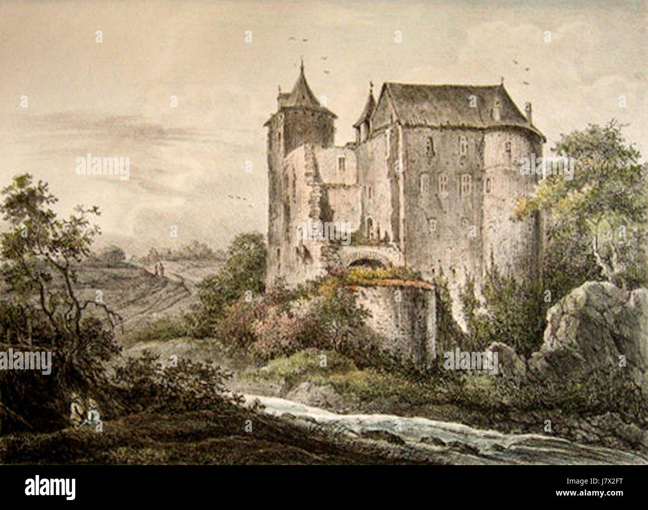 Burg Schimper ist eine historische Burg in Deutschland. Es ist bekannt für seine mittelalterliche Architektur und Bedeutung in der Geschichte der Region. Die Burg bietet Einblicke in die architektonischen Stile und feudalen Strukturen des Mittelalters. Stockfoto