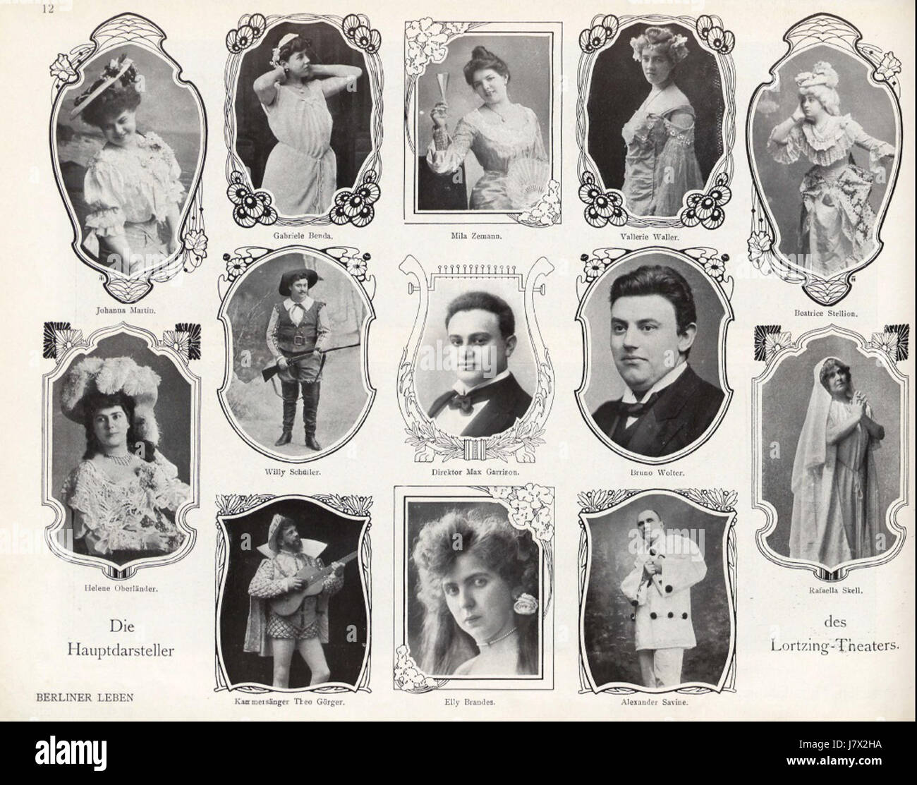 Berlin-Lortzing-Theater Hauptdarsteller (BerlLeben 1906-09) Stockfoto