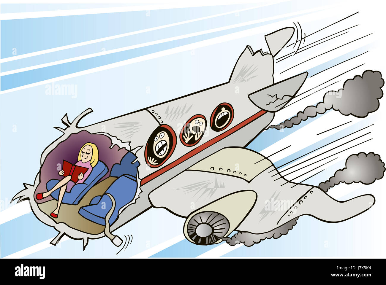 Frau Abbildung beruhigen Cartoon Crush Flugzeuge Flugzeug Flugzeug