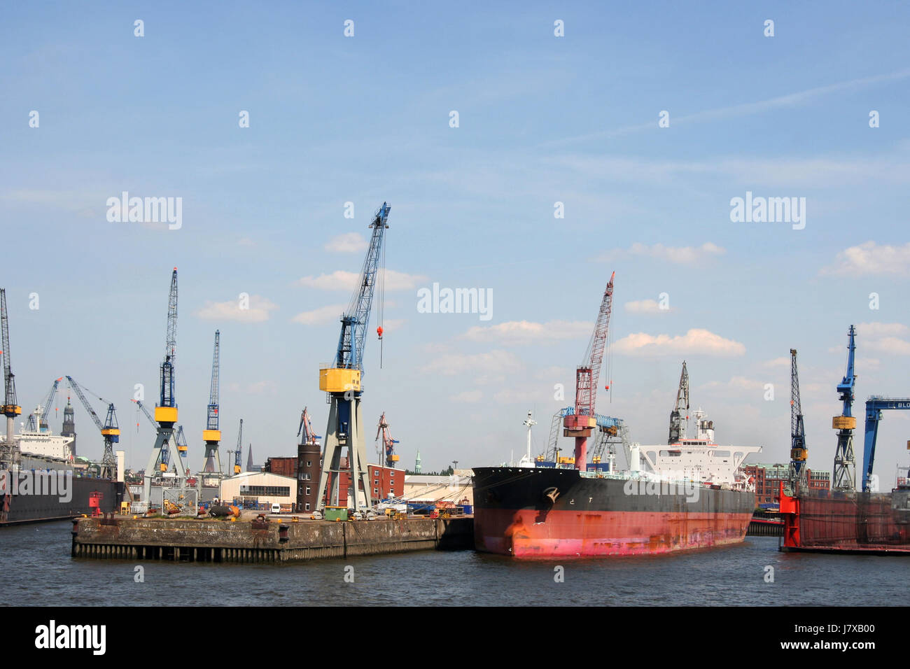 Tanker in Werft Stockfoto