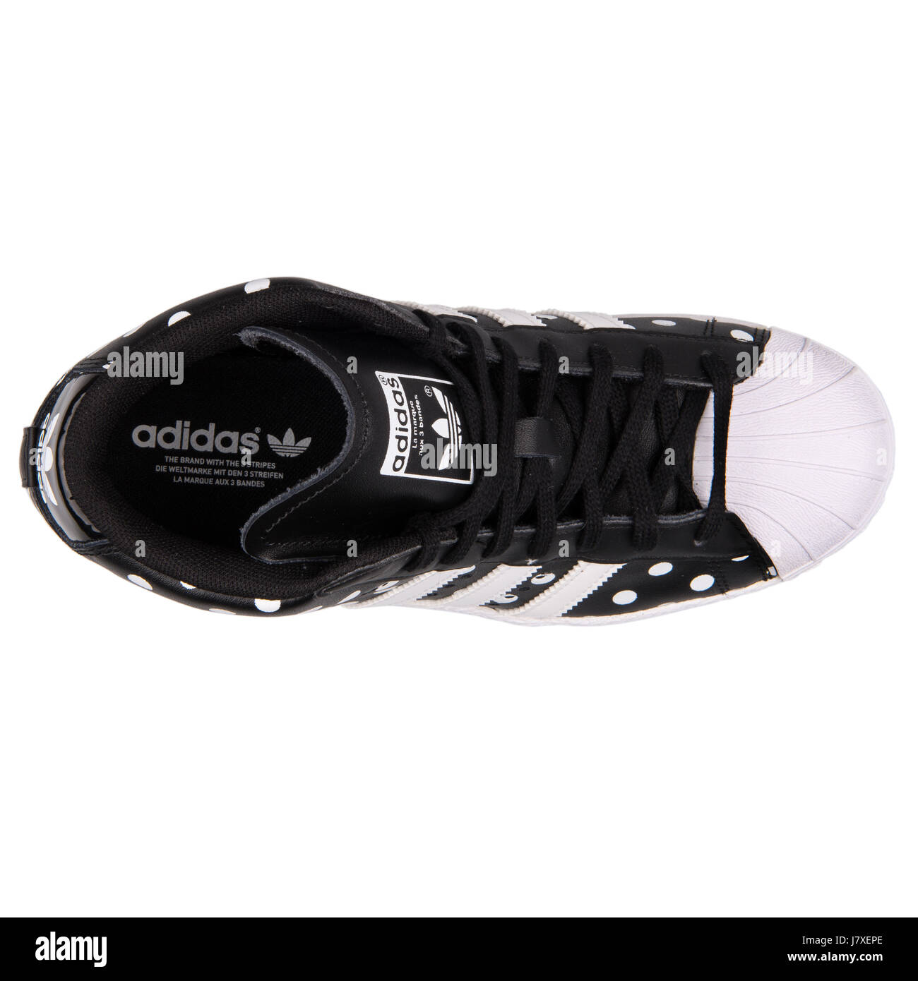 Adidas Superstar W Frauen schwarz mit weißen Punkten Sneakers - S81377  Stockfotografie - Alamy