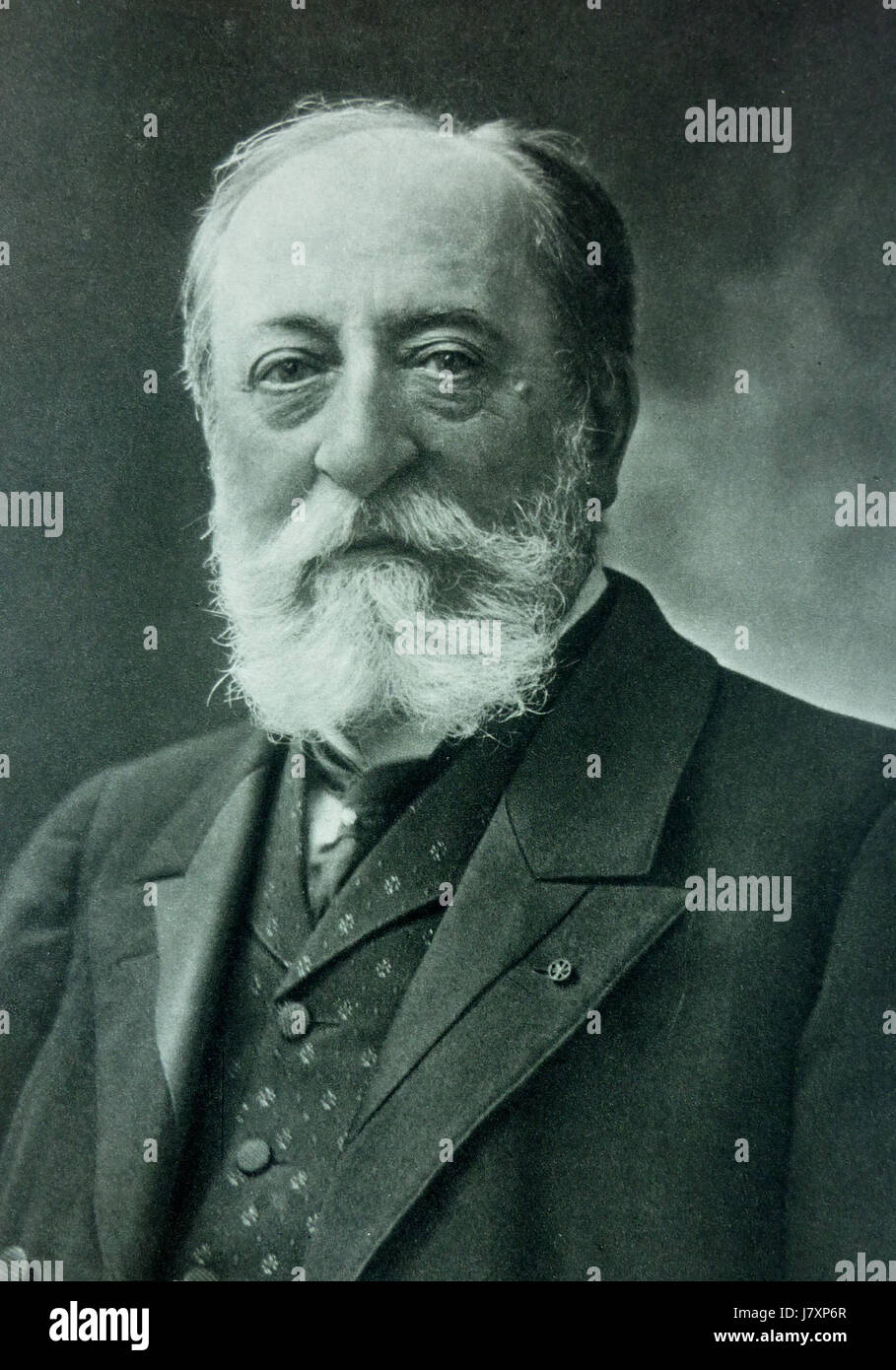 Camille Saint-SaÃ«ns war ein bekannter französischer Komponist, Pianist, Organist und Dirigent der Romantik. Seine Werke, darunter „der Karneval der Tiere“ und „Danse Macabre“, bleiben im Mittelpunkt der klassischen Musik. Stockfoto