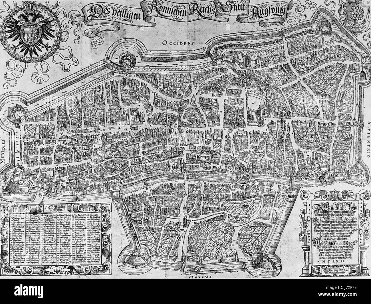 Augsburg Stadtansicht von Osten Rogel Hans Stockfoto