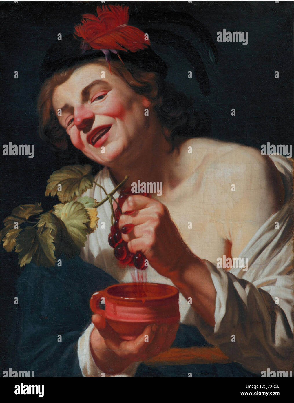 „Allegory of Taste“ von Gerrit van Honthorst ist ein Gemälde aus dem 17. Jahrhundert, das Themen der sensorischen Wahrnehmung und kulturellen Werte untersucht. Das Kunstwerk betont die Verwendung allegorischer Darstellungen zur Darstellung abstrakter Ideen, die typisch für den Barock sind. Stockfoto