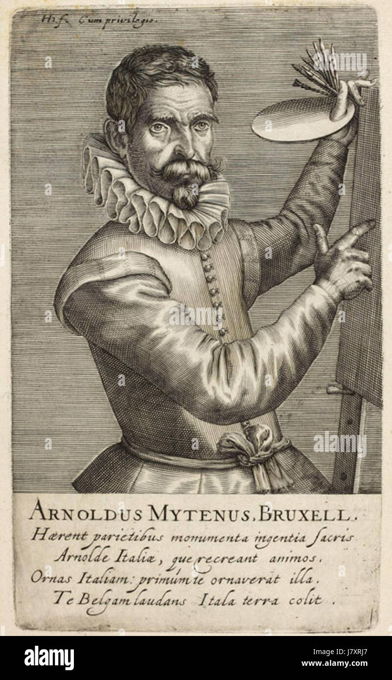 Aert Mijtens' Pictorum (1610) ist eine Sammlung von Porträts berühmter niederländischer Maler aus dem frühen 17. Jahrhundert, die die einflussreichen Künstler dieser Zeit zeigen. Stockfoto Aert Mijtens' Pictorum (1610) ist eine Sammlung von Porträts berühmter niederländischer Maler aus dem frühen 17. Jahrhundert, die die einflussreichen Künstler dieser Zeit zeigen. Stockfoto