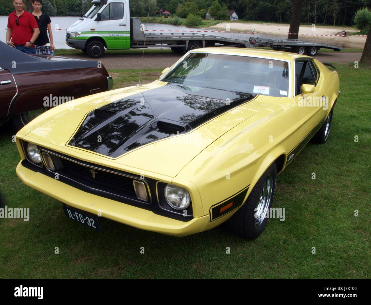 1973 Ford Mustang Mach 1, niederländischer Lizenz Registrierung JL FG 32 p3 Stockfoto